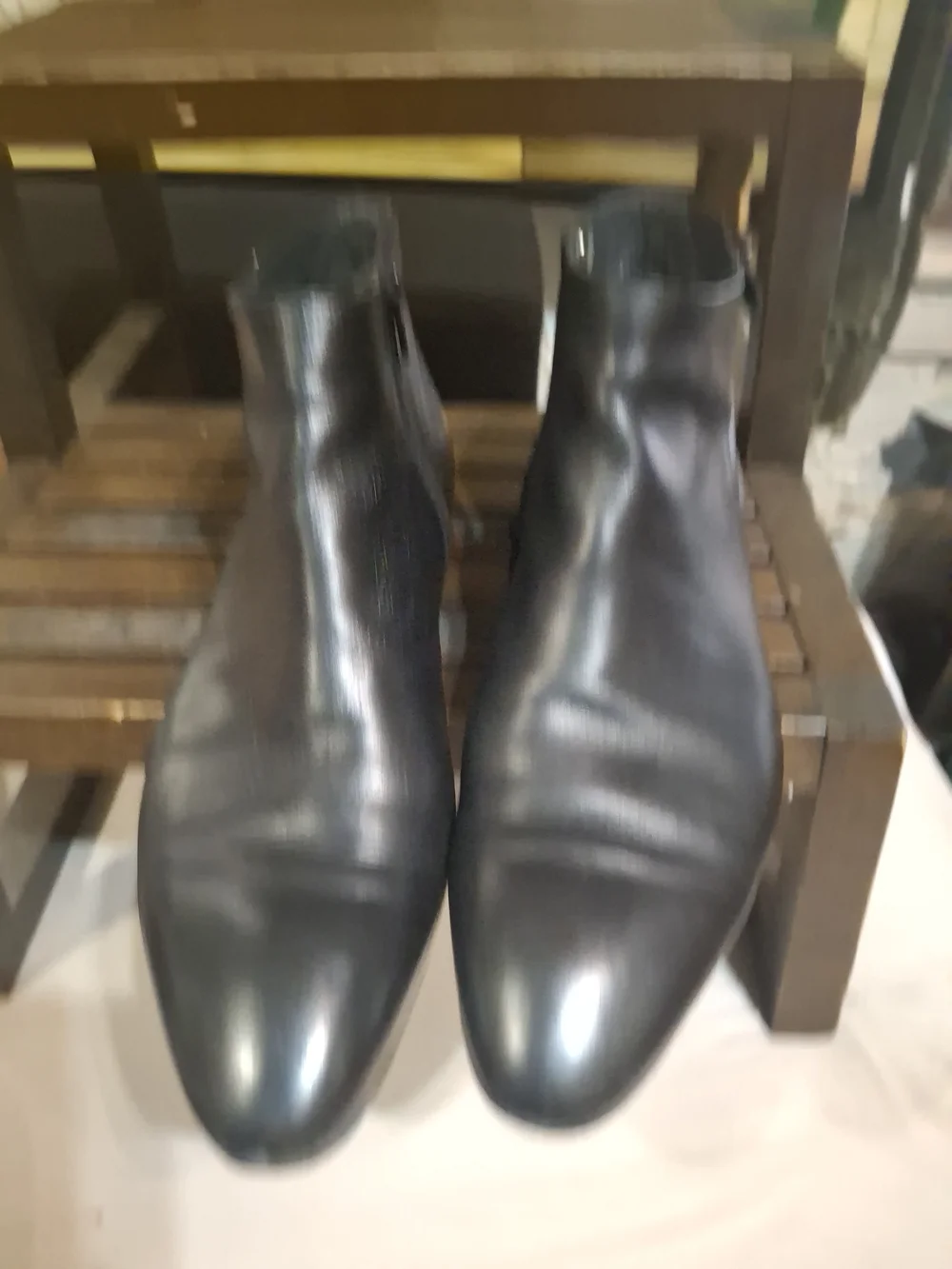 Men's Black Leather Chukka Boots - Sleek Slip-On Style